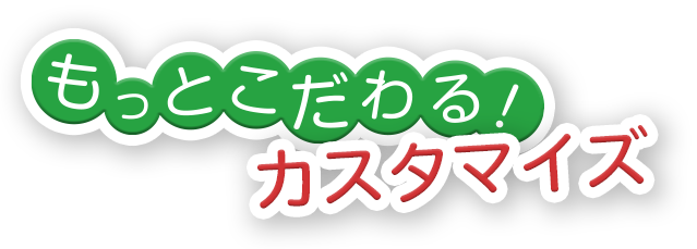 もっとこだわる！カスタマイズ